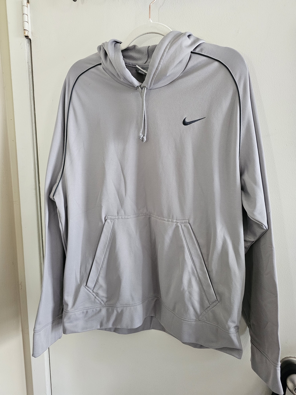 Nike Light Gray Pullover Hoodie with Black Swoosh - Picture 2 of 6